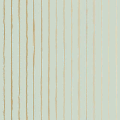 College Stripe Duck Egg+Gilver by Cole & Son Wallcovering