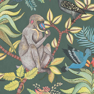 Savuti Dark Petrol Multi by Cole & Son Wallcovering