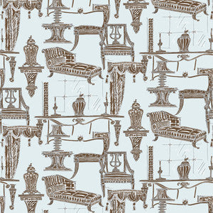Blanca Azul/Chocolate by Gaston Y Daniela Fabric
