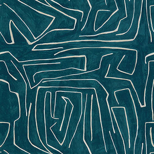 Graffito Teal/Pearl by Lee Jofa Modern Fabric