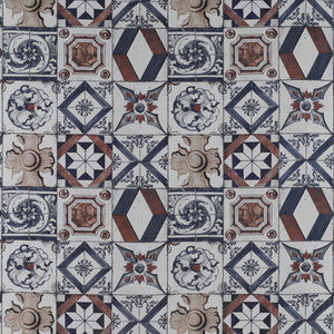 Trastevere Azul/Tabaco by Gaston Y Daniela Fabric
