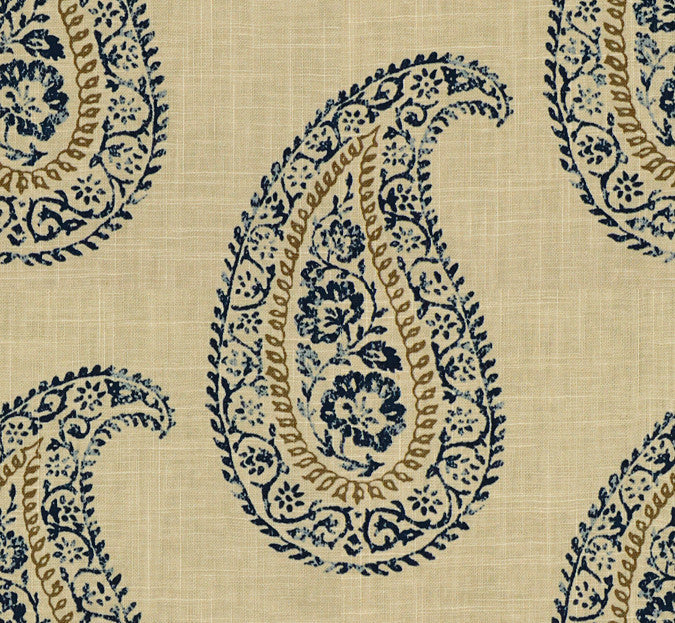 Madira Indigo/Taupe by Baker Lifestyle Fabric