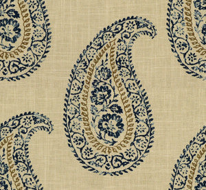 Madira Indigo/Taupe by Baker Lifestyle Fabric