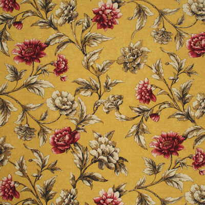 Gilded Peony Soft Yellow/Pink by Mulberry Fabric