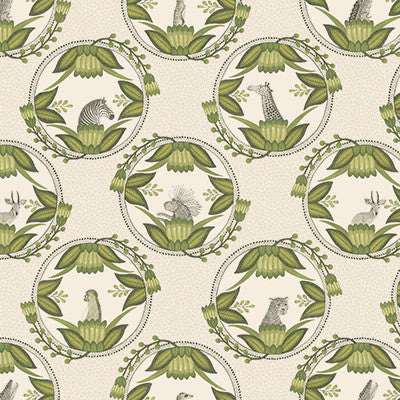 Ardmore Cameos Stone & Green by Cole & Son Wallcovering
