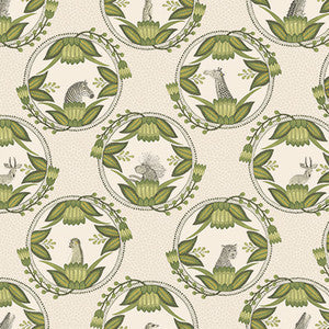 Ardmore Cameos Stone & Green by Cole & Son Wallcovering
