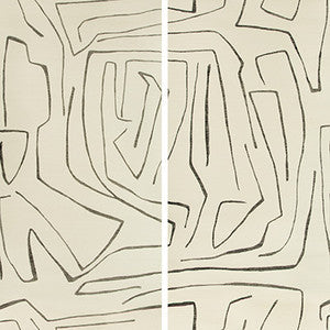 Graffito Ii Ivory/Ebony by Groundworks Wallcovering