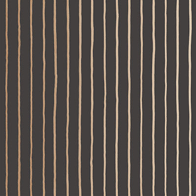 College Stripe Charcoal+Gold by Cole & Son Wallcovering