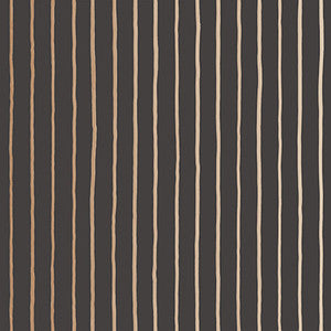 College Stripe Charcoal+Gold by Cole & Son Wallcovering
