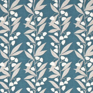 Bell Flower Teal by Baker Lifestyle Fabric