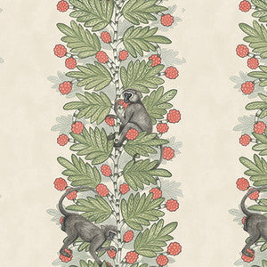 Acacia Green & Coral Berries by Cole & Son Wallcovering