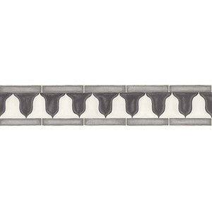 Zellige Border Soot & Snow by Cole & Son Wallcovering