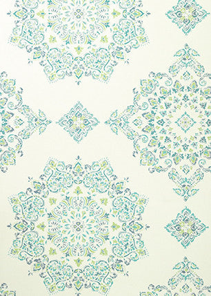 Parvani Teal/Lime by Baker Lifestyle Wallpaper
