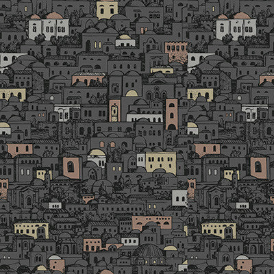 Mediterranea Charcoal & Metallic by Cole & Son Wallcovering