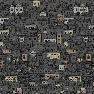 Mediterranea Charcoal & Metallic by Cole & Son Wallcovering