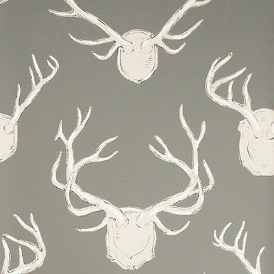 Antlers Paper Grey by Lee Jofa Wallcovering