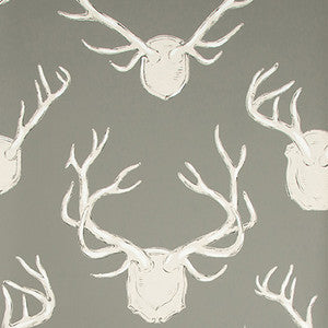 Antlers Paper Grey by Lee Jofa Wallcovering