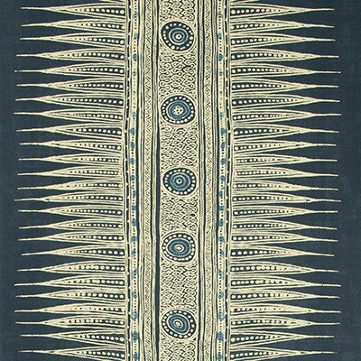 Indian Zag Paper Indigo by Lee Jofa Wallcovering
