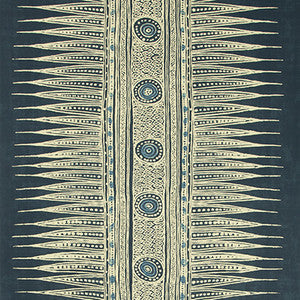 Indian Zag Paper Indigo by Lee Jofa Wallcovering
