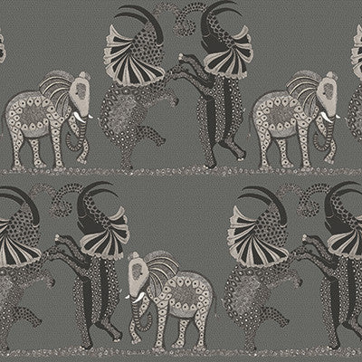 Safari Dance Charcoal Black & White by Cole & Son Wallcovering