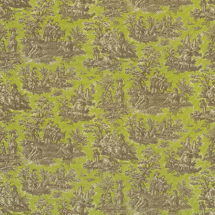 Arcadia Toile Creme De Menthe by Kasmir Fabric 1420 90% Cotton
5% Flax
5% Rayon
 USA </p><p>Repeat: Horizontal: 27 inches and Vertical: 27 inches 54 - 55 - Fabric Carolina -