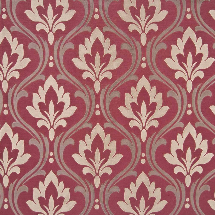 Artesa Bordeaux by Kasmir Fabric 1384 61% Viscose 39% Polyester INDIA 8,000 Martindale Cycles H: 13 7/8 inches, V:14 5/8 inches 55 - Fabric Carolina - Kasmir