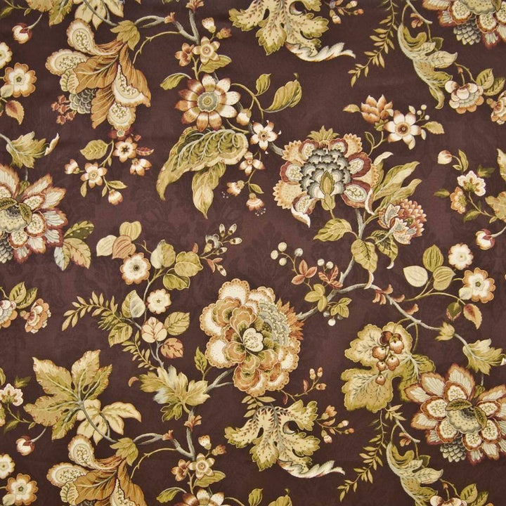 Asbury Lane Coffee by Kasmir Fabric 1390 100% Cotton SOUTH KOREA 15,000 Wyzenbeek Double Rubs H: 27 inches, V:25 2/8 inches 54 - 55 - Fabric Carolina - Kasmir