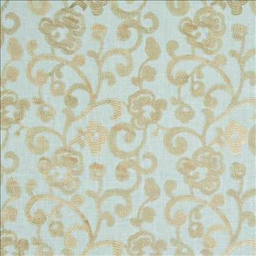 Ashton Scroll Misty Blue by Kasmir Fabric 1388 67% Rayon 33% Linen CHINA 6,000 Wyzenbeek Double Rubs H: 11 4/8 inches, V: 11 4/8 inches 54 - 56 - Fabric Carolina - Kasmir