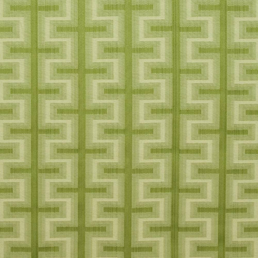 Athenia Fretwork Key Lime by Kasmir Fabric 1398 52% Rayon 48% Polyester CHINA 60,000 Wyzenbeek Double Rubs H: 7 4/8 inches, V:3 2/8 inches 58 - Fabric Carolina - Kasmir