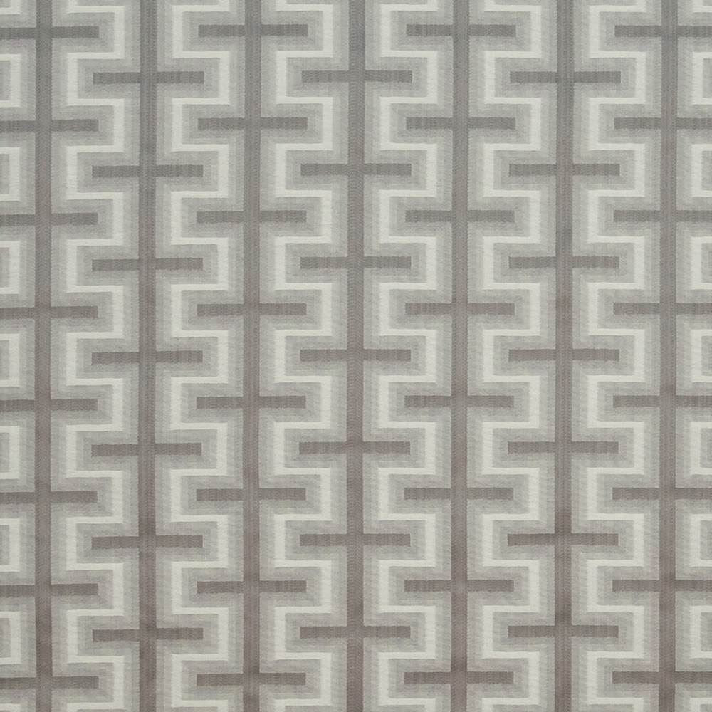 Athenia Fretwork Platinum by Kasmir Fabric 1396 52% Rayon
48% Polyester
 CHINA </p><p>Repeat: Horizontal: 7 4/8 inches and Vertical: 3 2/8 inches 58 - Fabric Carolina -