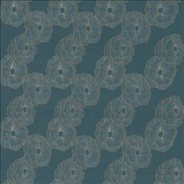Augusta Garden Deepwater by Kasmir Fabric 1436 100% Linen Embroidery Contents 100% Rayon CHINA Not Tested H: 12 inches, V: 17 inches 36 - Fabric Carolina - Kasmir