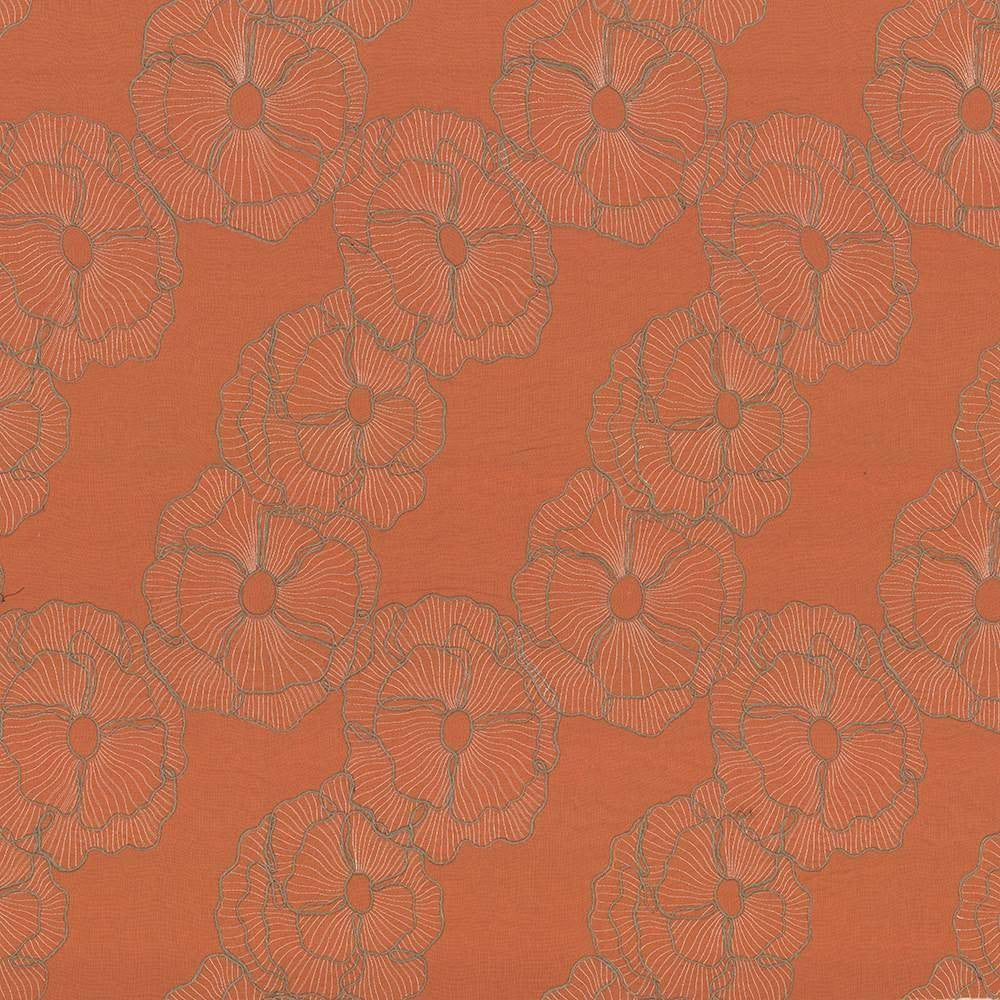 Augusta Garden Yam by Kasmir Fabric 1434 100% Linen Embroidery Contents 100% Rayon CHINA Not Tested H: 12 inches, V:17 inches 54 - Fabric Carolina - Kasmir