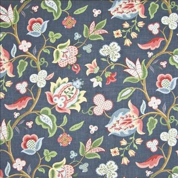Avignon Garden Blueberry by Kasmir Fabric 1389 55% Linen 45% Rayon USA 15,000 Wyzenbeek Double Rubs H: 27 inches, V: 25 2/8 inches 54 - Fabric Carolina - Kasmir