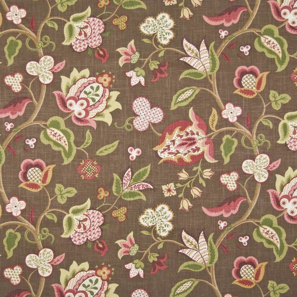 Avignon Garden Coffee by Kasmir Fabric 1390 55% Linen
45% Rayon
 USA 15,000 Wyzenbeek Double Rubs Horizontal: 27 inches and Vertical: 25 2/8 inches 54 - Fabric Carolina -