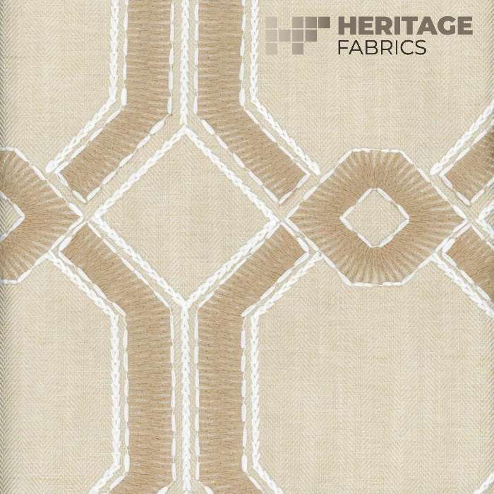 Avignon Parchment by Heritage Fabric - 100% Polyester USA or Imported Horizontal: 6.75" and Vertical: 53.5" - Fabric Carolina -
