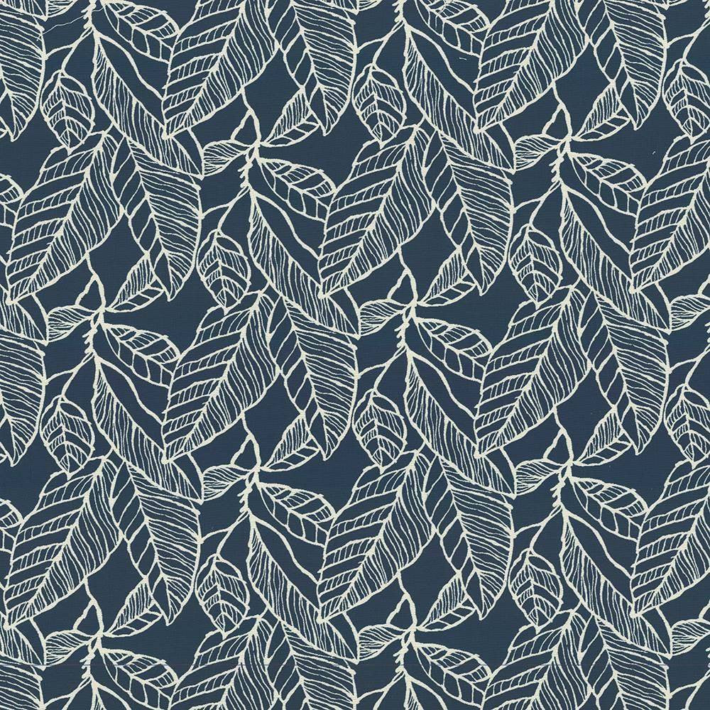 Banana Leaf Indigo by Kasmir Fabric 1436 53% Cotton 47% Polyester CHINA 60,000 Wyzenbeek Double Rubs H: 15 inches, V:16 inches 59 - Fabric Carolina - Kasmir