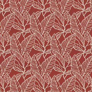 Banana Leaf Red Delicious by Kasmir Fabric