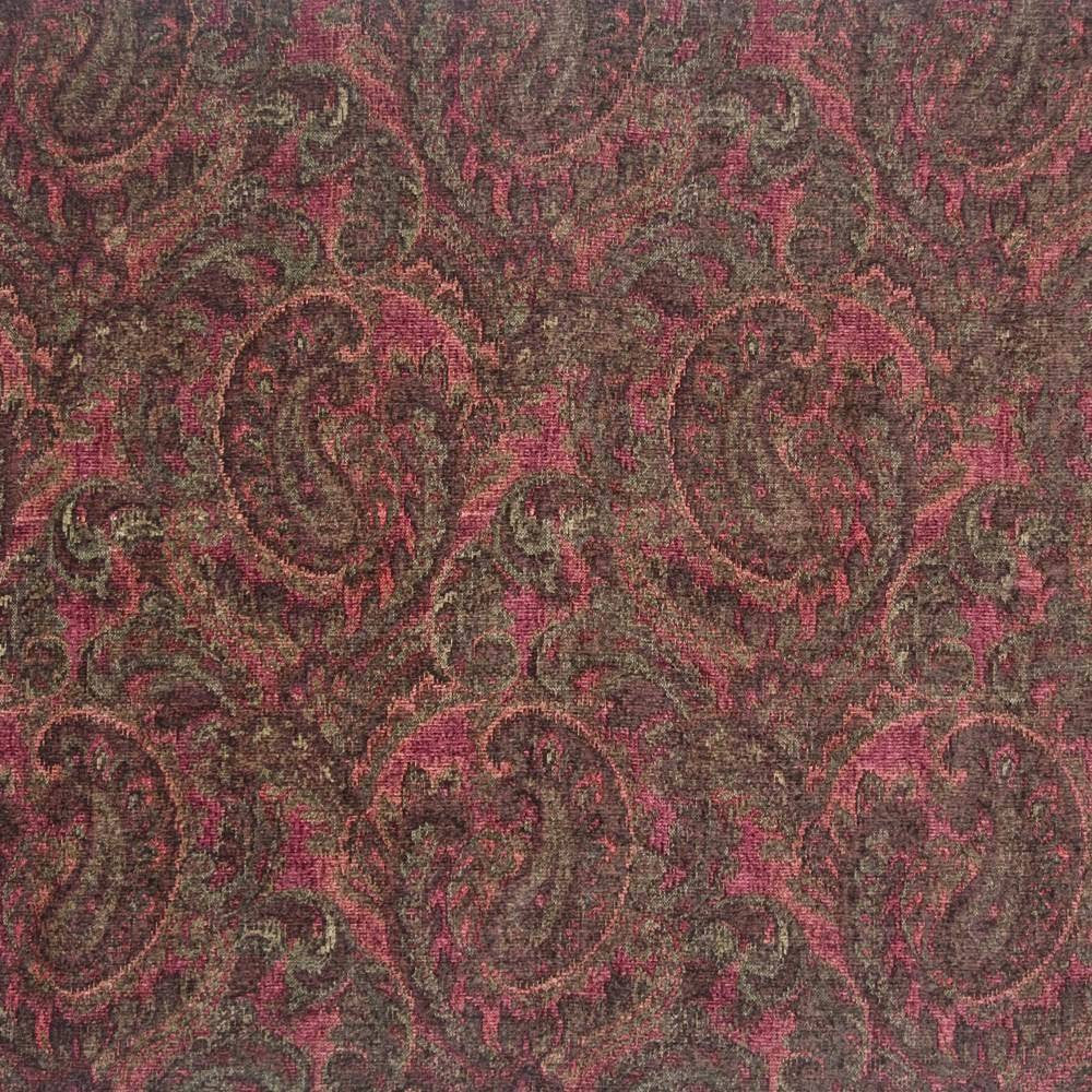 Bandera Scroll Redwood by Kasmir Fabric 1384 77% Rayon 23% Polyester CHINA 17,000 Wyzenbeek Double Rubs H: 14 inches, V:24 4/8 inches 56 - 57 - Fabric Carolina - Kasmir