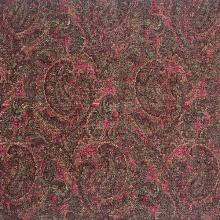 Bandera Scroll Redwood by Kasmir Fabric 1384 77% Rayon 23% Polyester CHINA 17,000 Wyzenbeek Double Rubs H: 14 inches, V:24 4/8 inches 56 - 57 - Fabric Carolina - Kasmir