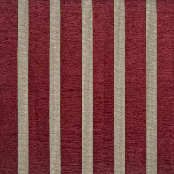 Barchetta Stripe Garnet by Kasmir Fabric 1384 47% Acrylic 42% Polyester 11% Cotton ITALY 17,000 Martindale Cycles H: 7 inches, V:N/A 54 - 55 - Fabric Carolina - Kasmir