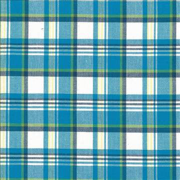 Bardwell Plaid Mediterranean by Kasmir Fabric 5073 100% Cotton INDIA 30,000 Wyzenbeek Double Rubs H: 3 inches, V: 3 inches 54 - Fabric Carolina - Kasmir