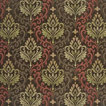 Barrymore Damask Pumpkin Spice by Kasmir Fabric 1390 67% Viscose 24% Polyester 9% Cotton CHINA 12,000 Wyzenbeek Double Rubs H: 19 7/8 inches, V: 13 7/8 inches 54 - 56 - Fabric Carolina - Kasmir