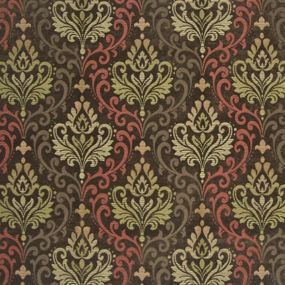 Barrymore Damask Pumpkin Spice  by Kasmir Fabric See sample 67% Viscose
24% Polyester
9% Cotton
 CHINA 12,000 Wyzenbeek Double Rubs </p><p>Repeat: Horizontal: 19  7/8 inches and Vertical: 13  7/8 inches 54  - Fabric Carolina -