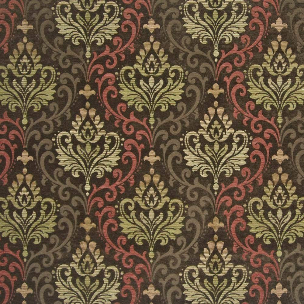 Barrymore Damask Pumpkin Spice by Kasmir Fabric 1390 67% Viscose 24% Polyester 9% Cotton CHINA 12,000 Wyzenbeek Double Rubs H: 19 7/8 inches, V:13 7/8 inches 54 - 56 - Fabric Carolina - Kasmir