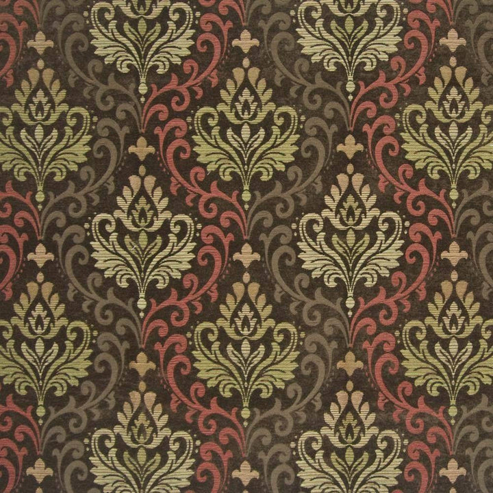 Barrymore Damask Pumpkin Spice by Kasmir Fabric 1390 67% Viscose 24% Polyester 9% Cotton CHINA 12,000 Wyzenbeek Double Rubs H: 19 7/8 inches, V:13 7/8 inches 54 - 56 - Fabric Carolina - Kasmir