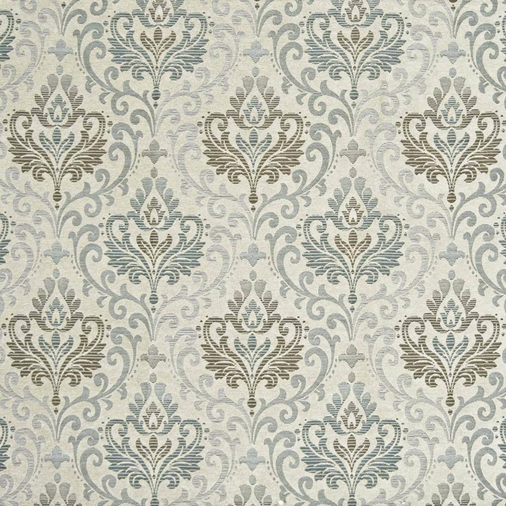 Barrymore Damask Serene by Kasmir Fabric 1389 67% Viscose 24% Polyester 9% Cotton CHINA 12,000 Wyzenbeek Double Rubs H: 19 7/8 inches, V:13 7/8 inches 54 - 56 - Fabric Carolina - Kasmir