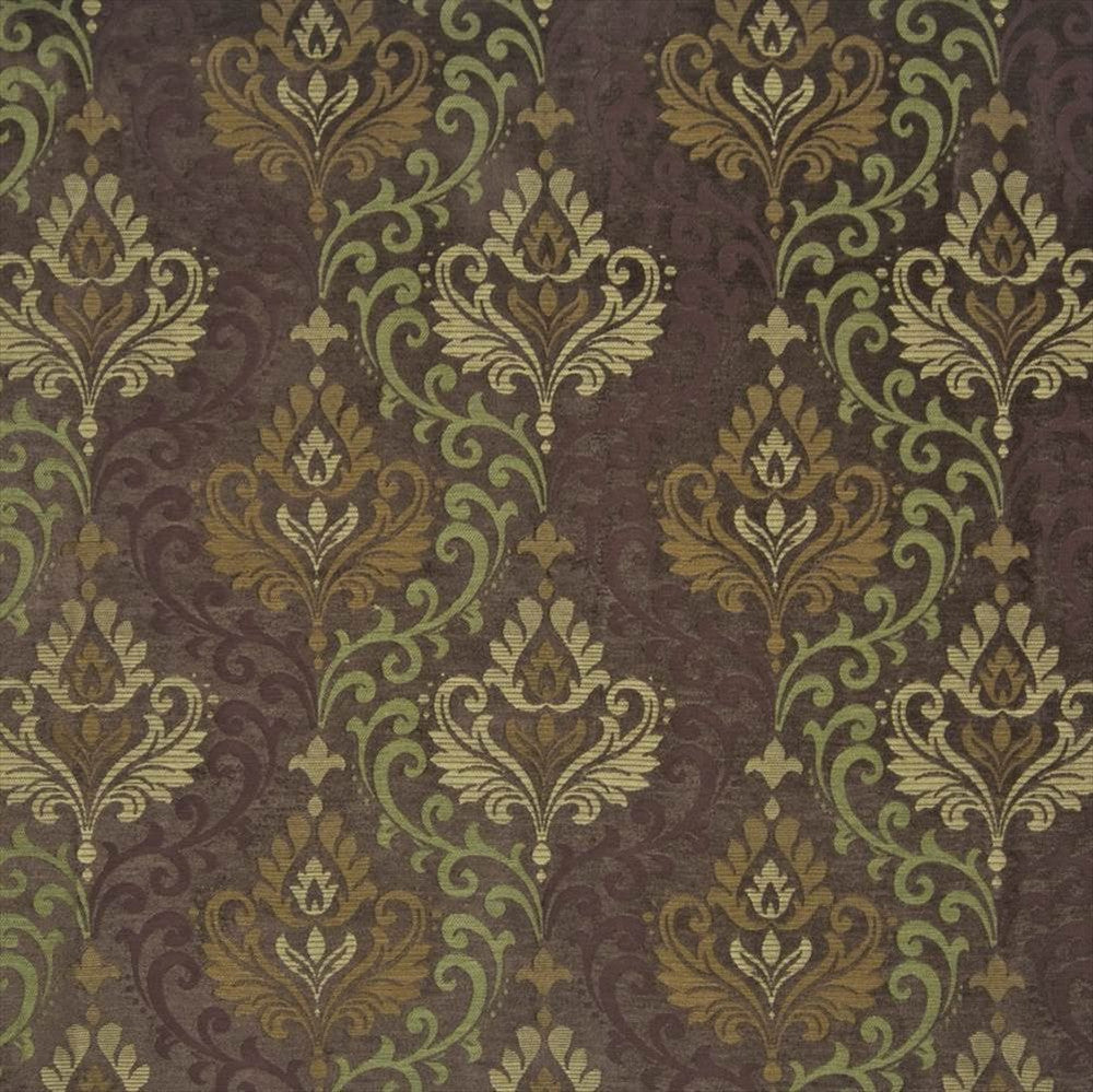 Barrymore Damask Thyme by Kasmir Fabric 1390 67% Viscose
24% Polyester
9% Cotton
 CHINA </p><p>Repeat: Horizontal: 19 7/8 inches and Vertical: 13 7/8 inches 54 - 56 - Fabric Carolina -