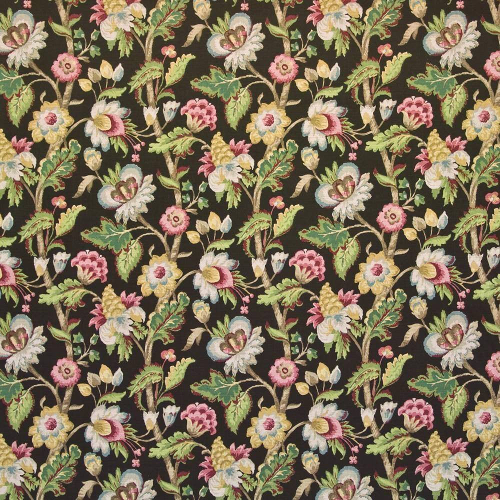 Barton Manor Black Walnut by Kasmir Fabric 1403 100% Cotton USA 15,000 Wyzenbeek Double Rubs H: 36 inches, V:24 4/8 inches 54 - Fabric Carolina - Kasmir