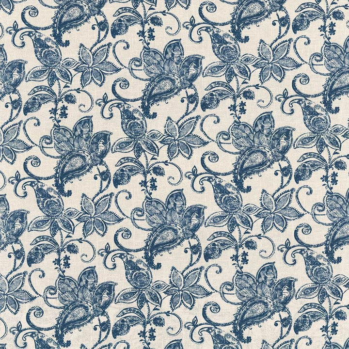 Batik Floral Batik Blue  by Kasmir Fabric See sample 55% Linen
45% Viscose
 SOUTH KOREA 12,000 Wyzenbeek Double Rubs </p><p>Repeat: Horizontal: 27 inches and Vertical: 25 2/8 inches 55  - Fabric Carolina -