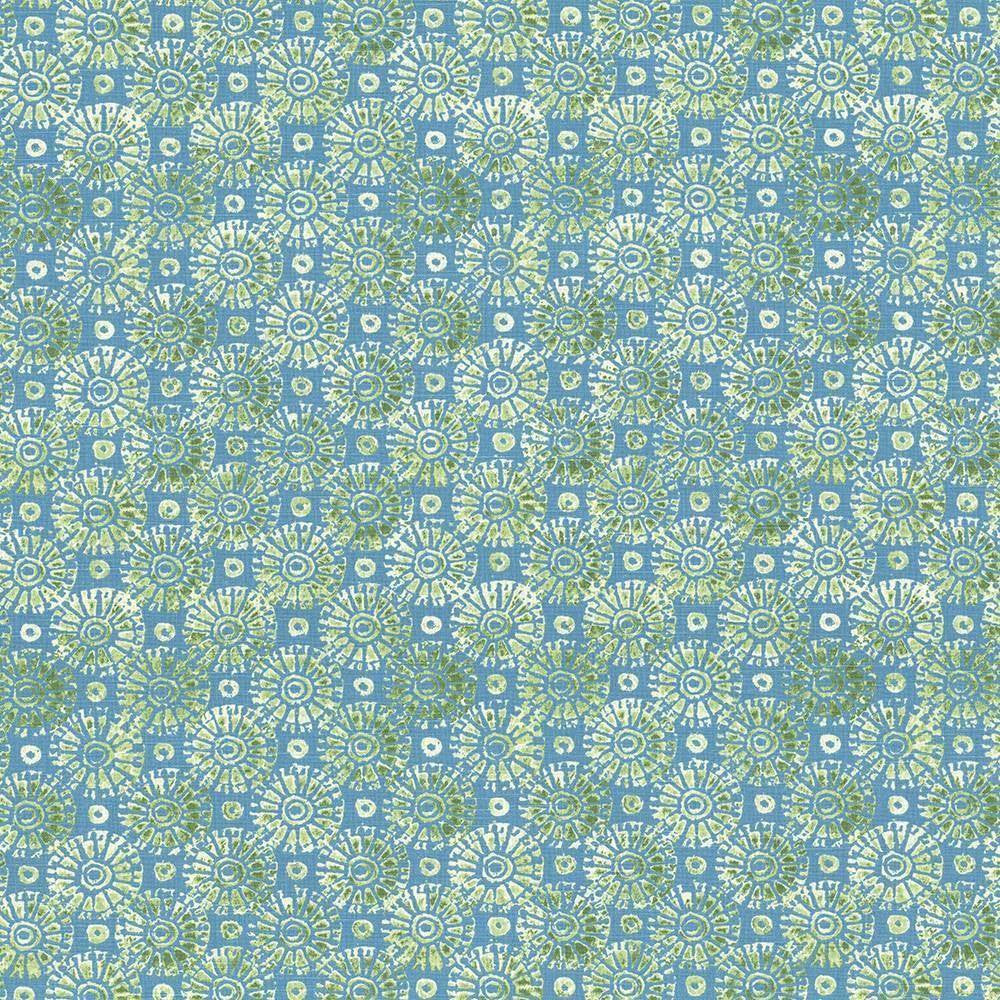 Batik Medallion Surf by Kasmir Fabric 5073 100% Cotton USA 15,000 Wyzenbeek Double Rubs H: 10 7/8 inches, V:13 4/8 inches 54 - 55 - Fabric Carolina - Kasmir